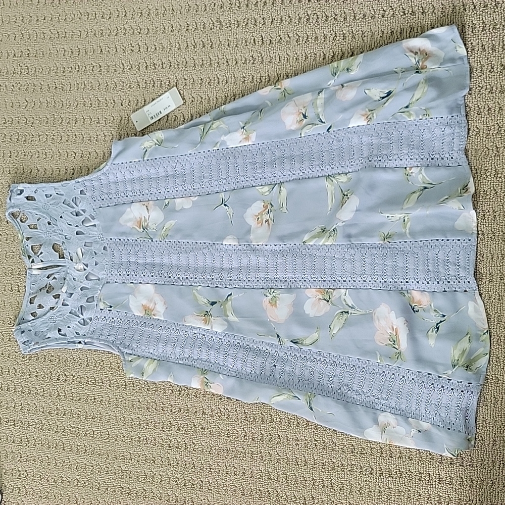 New Blue Floral Dress Les Soeurs Medium